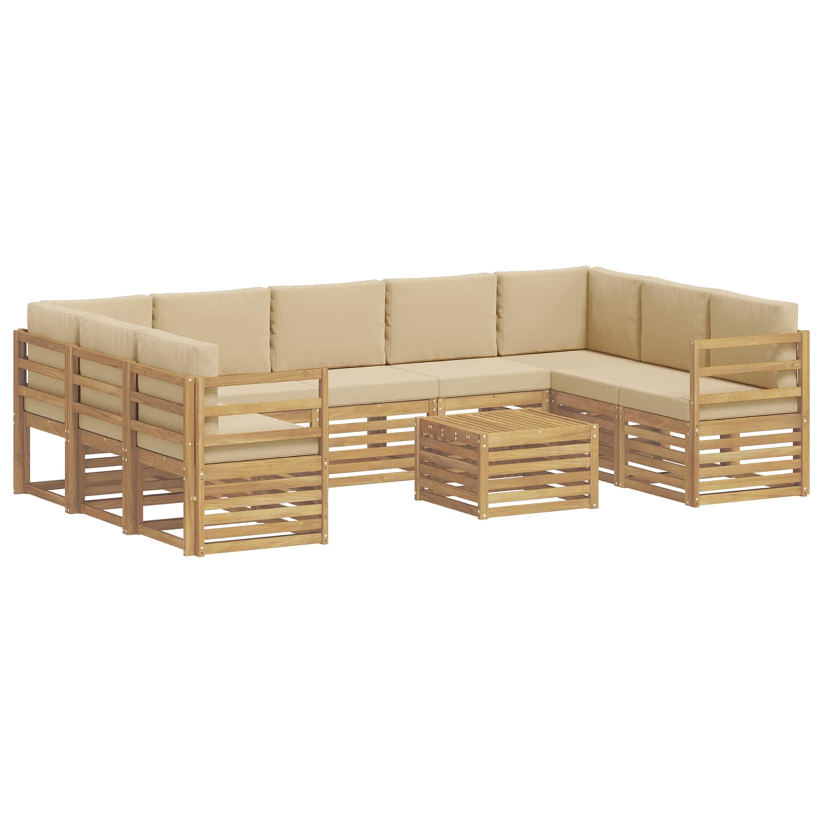 vidaXL Zestawy sof 10 pcs Biały i Beżowy 59 x 59 x 37 cm Poliester