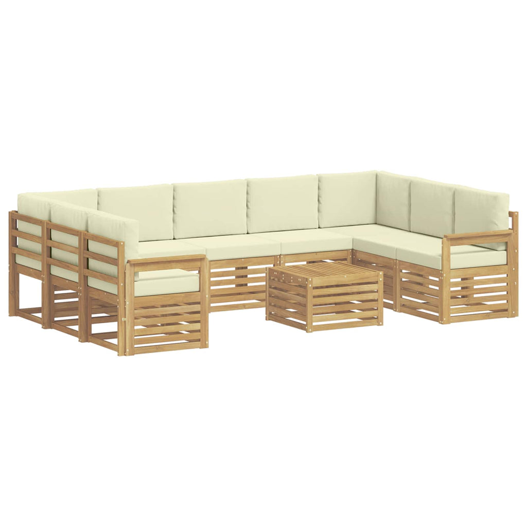 vidaXL Zestaw sof na zewnątrz 8 pcs Biały i kremowy 59 x 59 x 37 cm