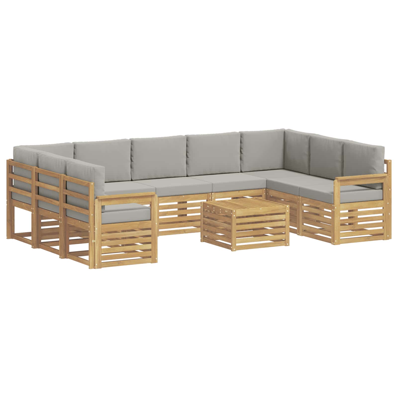 vidaXL Zestaw sof na zewnątrz 8 pcs Biały i jasnoszary 59 x 59 x 37 cm