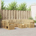 vidaXL Zestaw sof na zewnątrz 8 pcs Biały i beżowy 59 x 59 x 37 cm