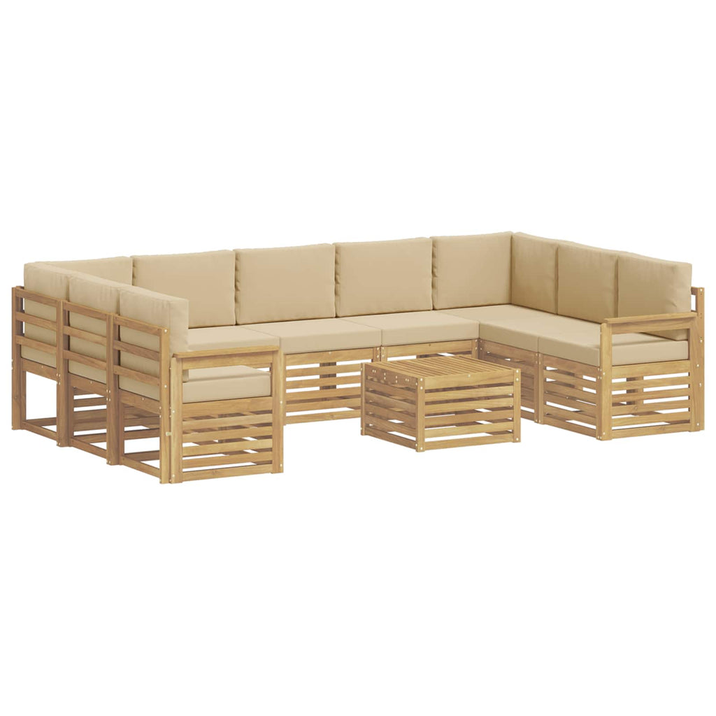 vidaXL Zestaw sof na zewnątrz 8 pcs Biały i beżowy 59 x 59 x 37 cm