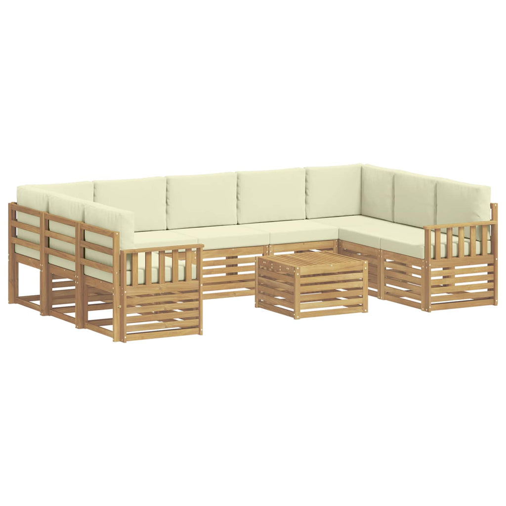 vidaXL Zestaw sof na zewnątrz 8 pcs Biały i kremowy 59 x 59 x 37 cm