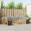 vidaXL Zestawy sof 10 pcs Biały i jasnoszary 59 x 59 x 37 cm Poliester