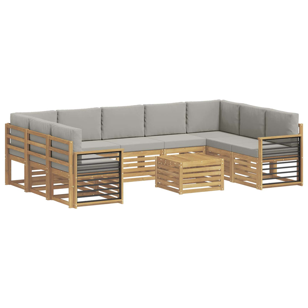 vidaXL Zestawy sof 10 pcs Biały i jasnoszary 59 x 59 x 37 cm Poliester