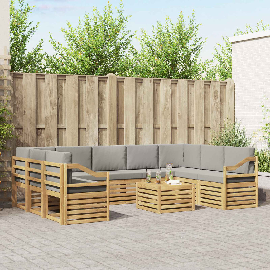 vidaXL Zestawy sof 10 pcs Biały i jasnoszary 59 x 59 x 37 cm Poliester