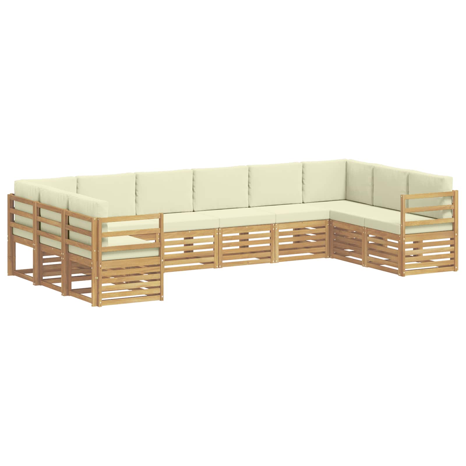 vidaXL Zestaw sof na zewnątrz 10 pcs Biały i kremowy Poliester
