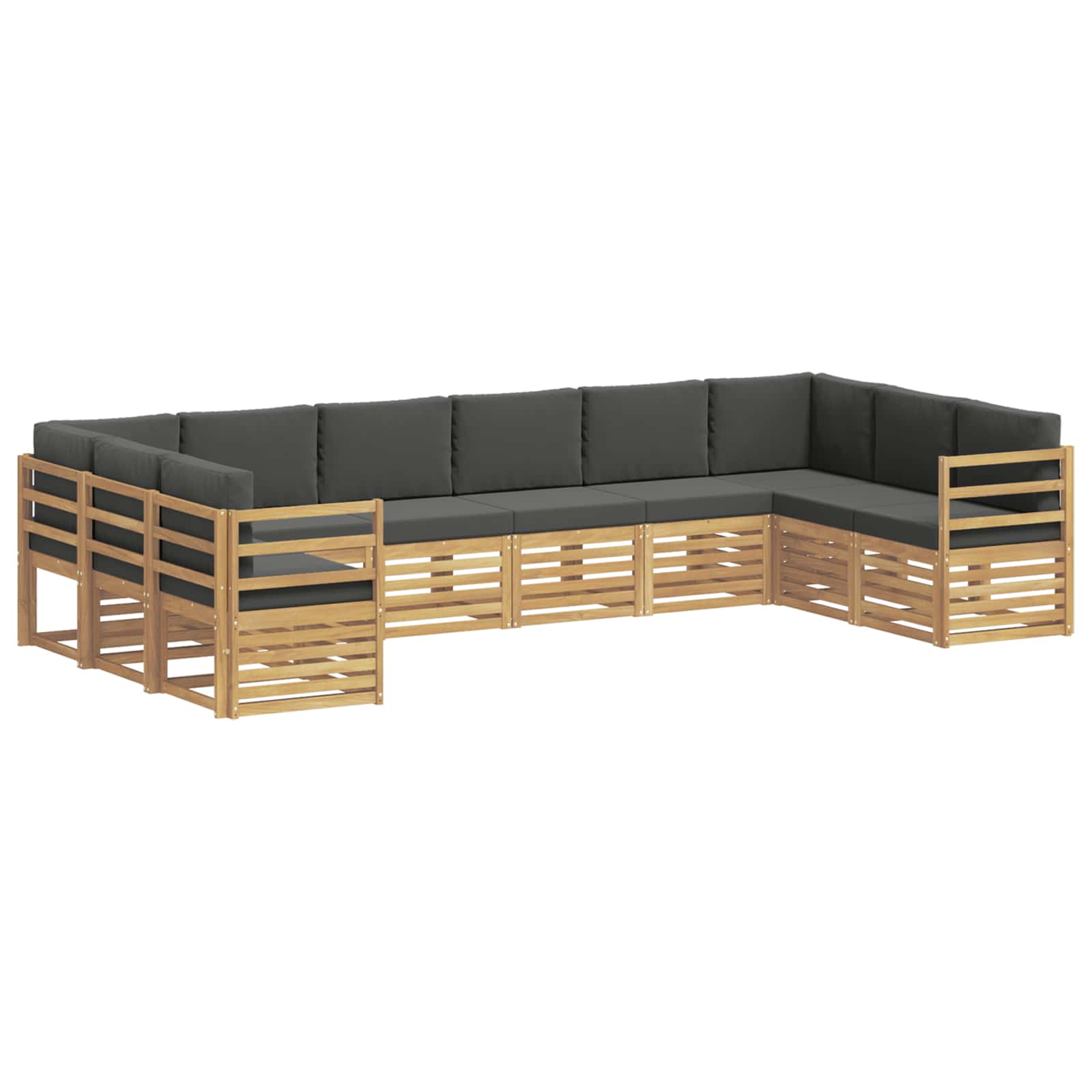vidaXL Zestaw sofy narożnej 10 pcs Biały i antracyt