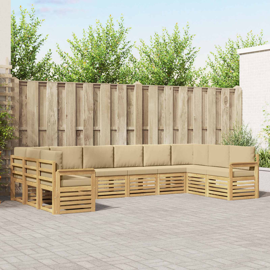 vidaXL Zestaw sof na zewnątrz 7 pcs Biały i beżowy 363 x 187,5 x 73 cm
