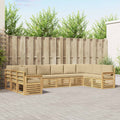 vidaXL Zestaw sof na zewnątrz 7 pcs Biały i beżowy 363 x 187,5 x 73 cm