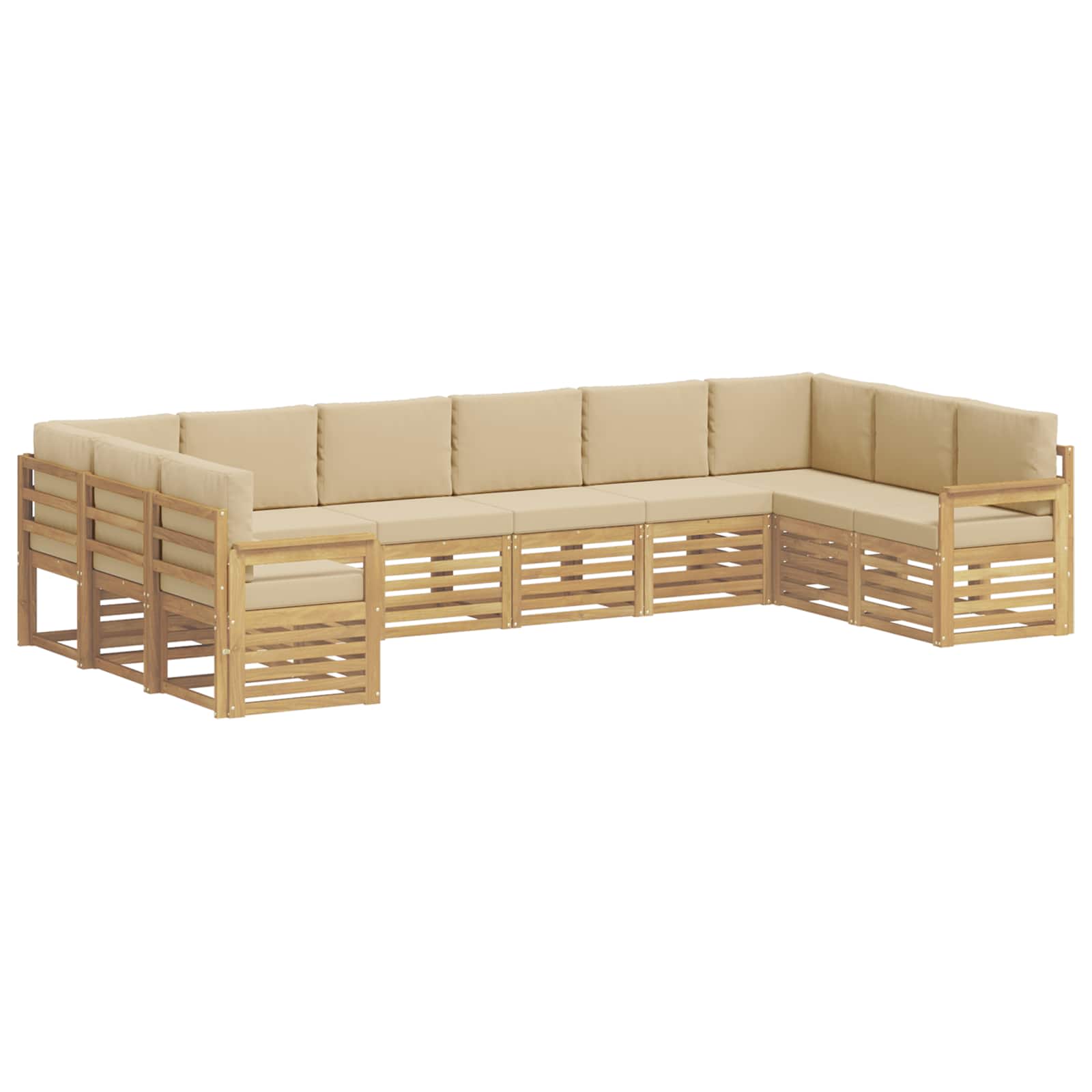 vidaXL Zestaw sof na zewnątrz 7 pcs Biały i beżowy 363 x 187,5 x 73 cm