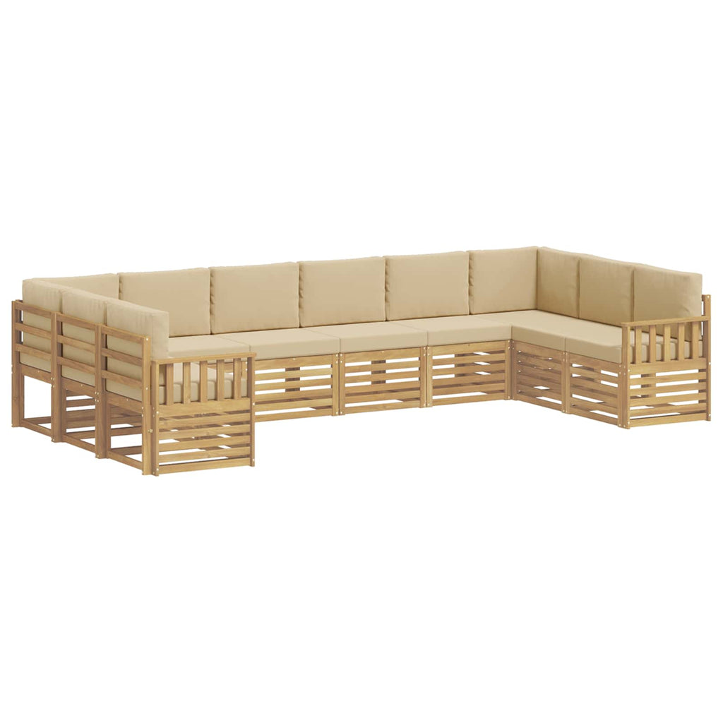 vidaXL Zestaw sof na zewnątrz 7 pcs Biały i beżowy 363 x 187,5 x 73 cm