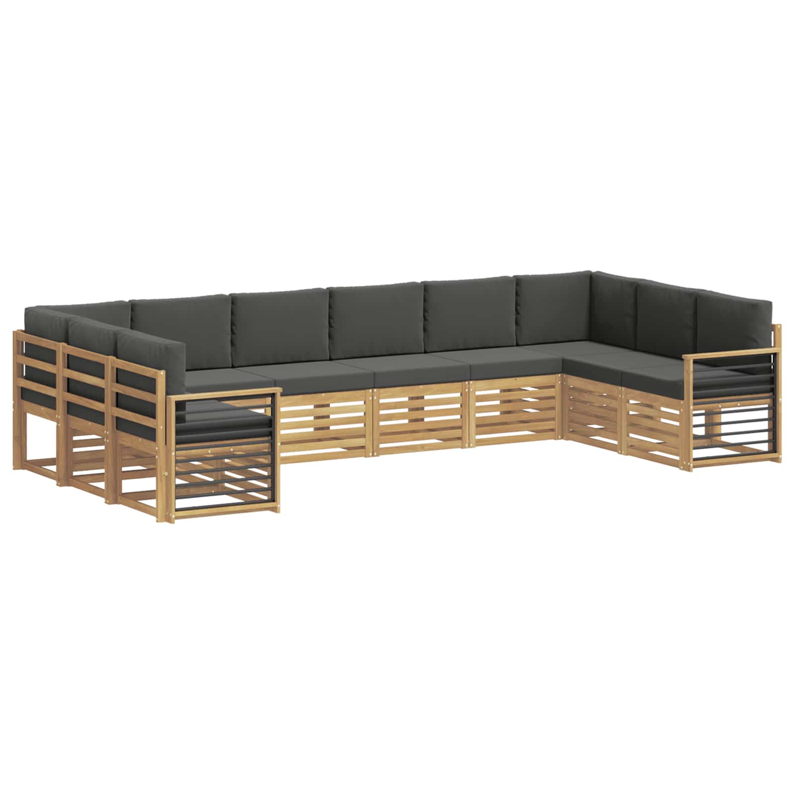 vidaXL Zestaw sofy narożnej 10 pcs Biały i antracyt
