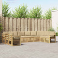 vidaXL Zestaw sofy narożnej 10 pcs Biały i Beżowy 363 x 187,5 x 73 cm