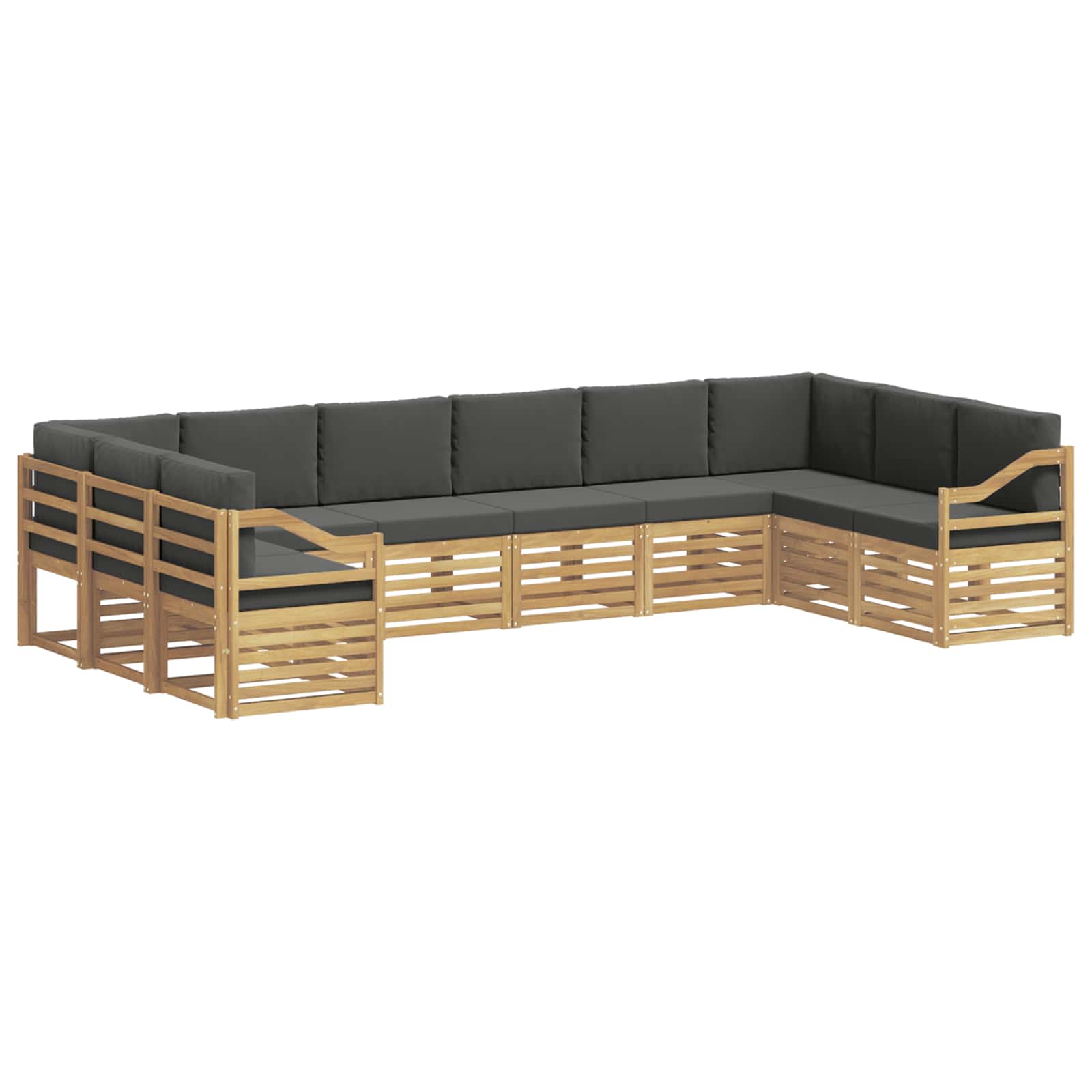 vidaXL Zestaw sofy narożnej 10 pcs Biały i antracyt
