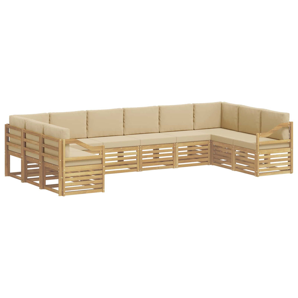 vidaXL Zestaw sofy narożnej 10 pcs Biały i Beżowy 363 x 185,5 x 73 cm