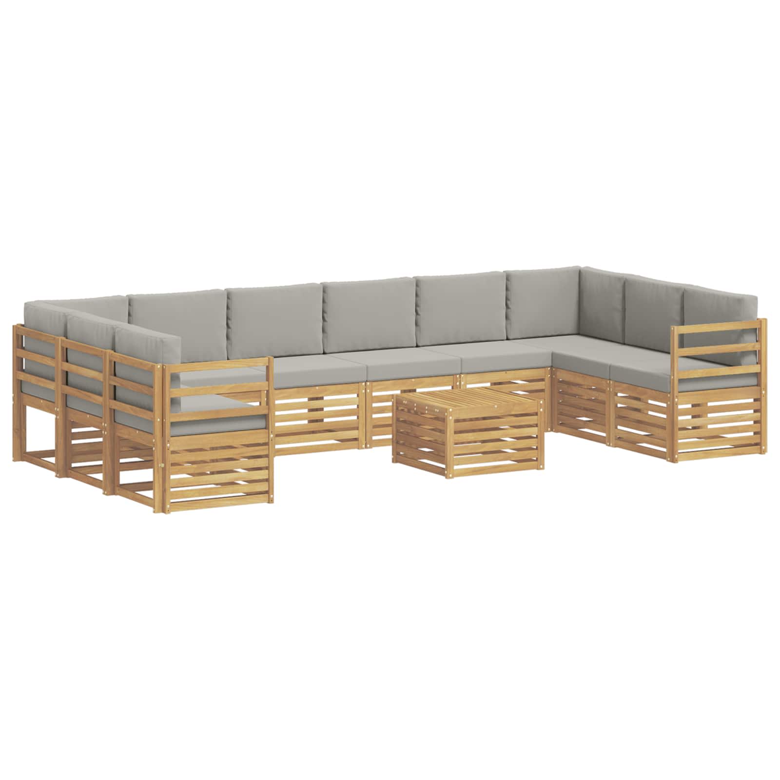 vidaXL Zestaw sof na zewnątrz 11 pcs Biały i jasnoszary