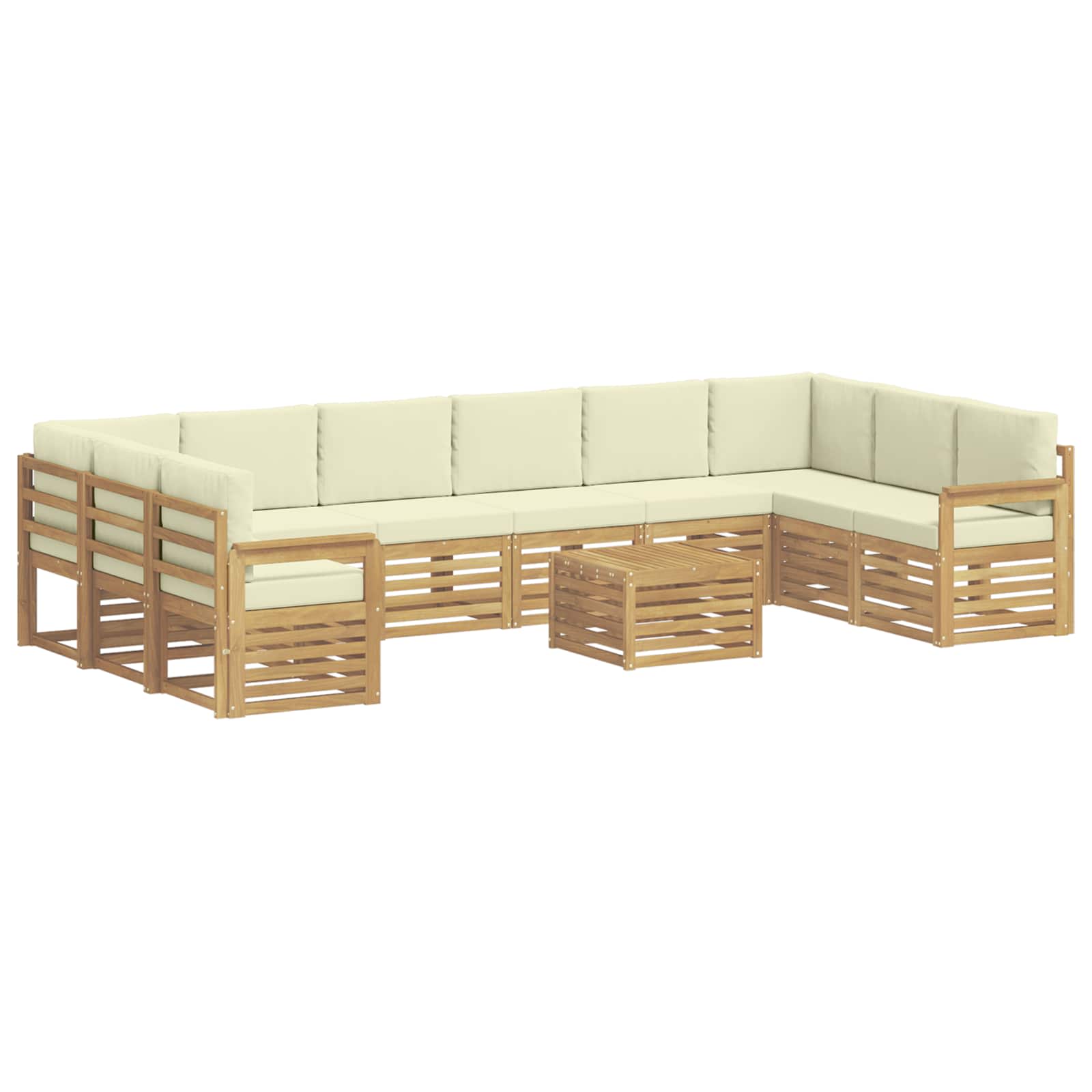 vidaXL Zestaw sof na zewnątrz 8 pcs Biały i kremowy 59 x 59 x 37 cm