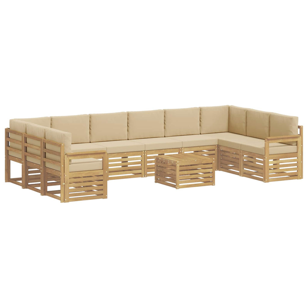 vidaXL Zestaw sof na zewnątrz 8 pcs Biały i beżowy 59 x 59 x 37 cm