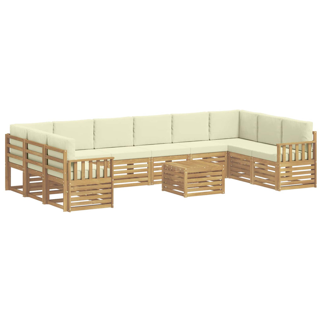 vidaXL Zestaw sof na zewnątrz 8 pcs Biały i kremowy 59 x 59 x 37 cm