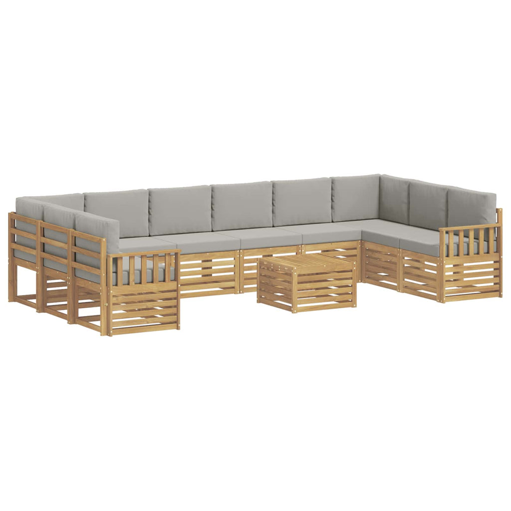 vidaXL Zestaw sof na zewnątrz 8 pcs Biały i jasnoszary 59 x 59 x 37 cm