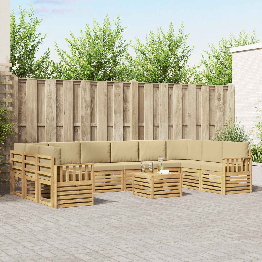 vidaXL Zestaw sof na zewnątrz 8 pcs Biały i beżowy 59 x 59 x 37 cm