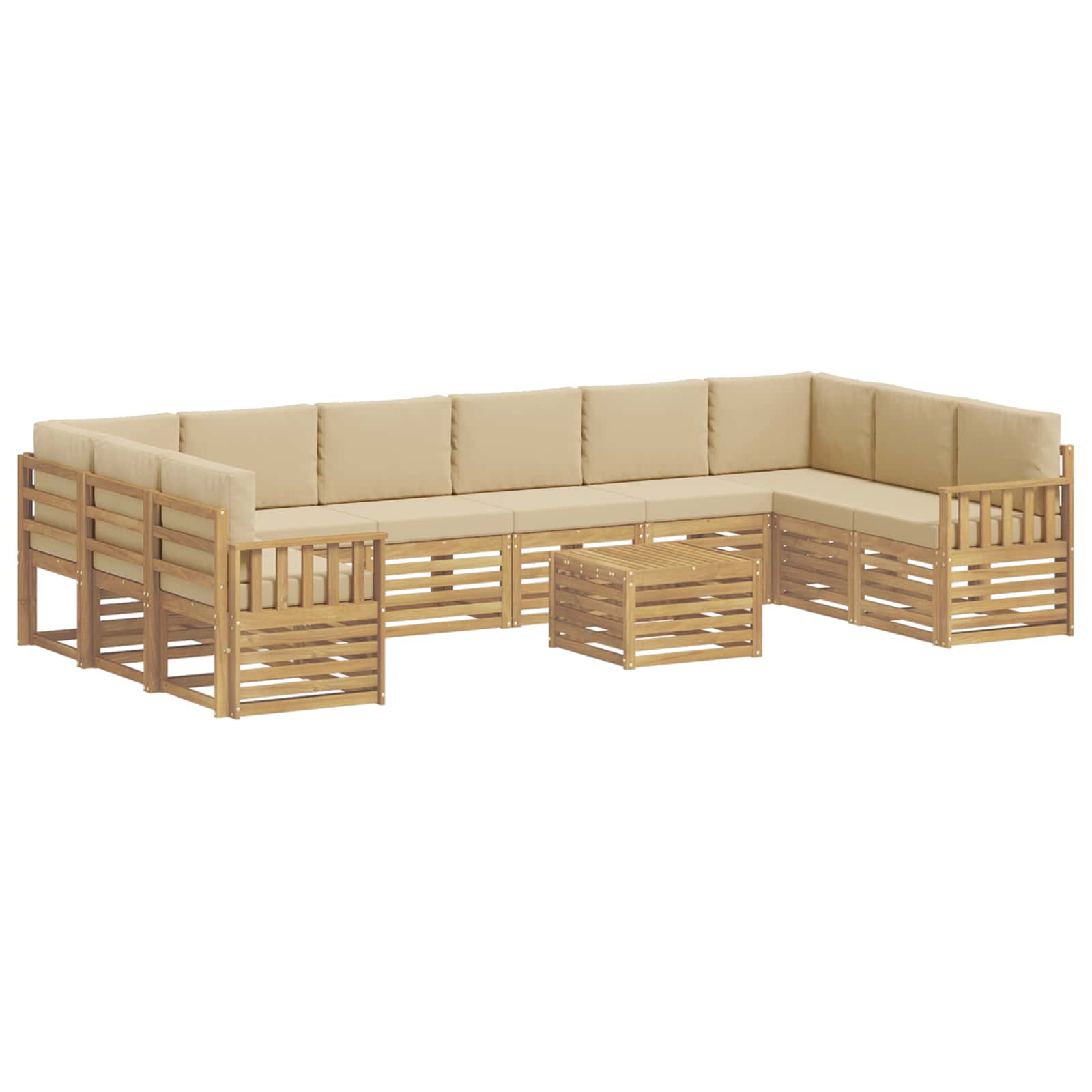 vidaXL Zestaw sof na zewnątrz 8 pcs Biały i beżowy 59 x 59 x 37 cm