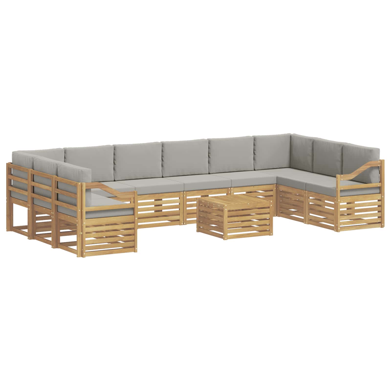 vidaXL Zestaw sof na zewnątrz 11 pcs Biały i jasnoszary