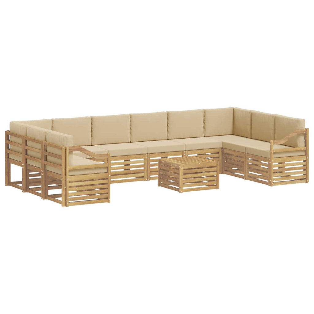 vidaXL Zestaw sof na zewnątrz 11 pcs Biały i Beżowy 59 x 59 x 37 cm