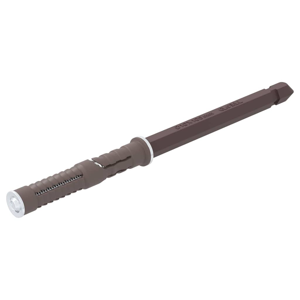 vidaXL Uchwyty do półek wiszących 12 pcs Beżowy Ø10 x 170 mm Stal