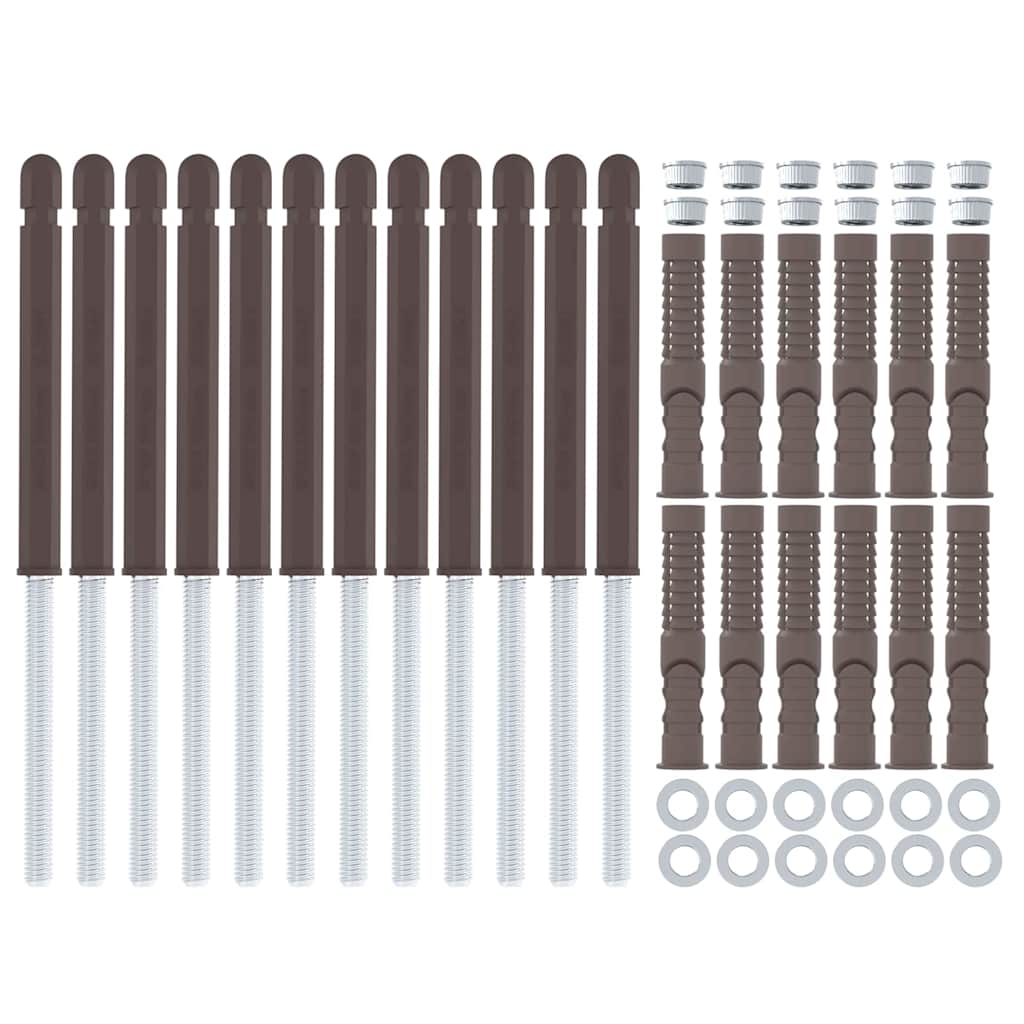 vidaXL Uchwyty do półek wiszących 12 pcs Beżowy Ø10 x 170 mm Stal