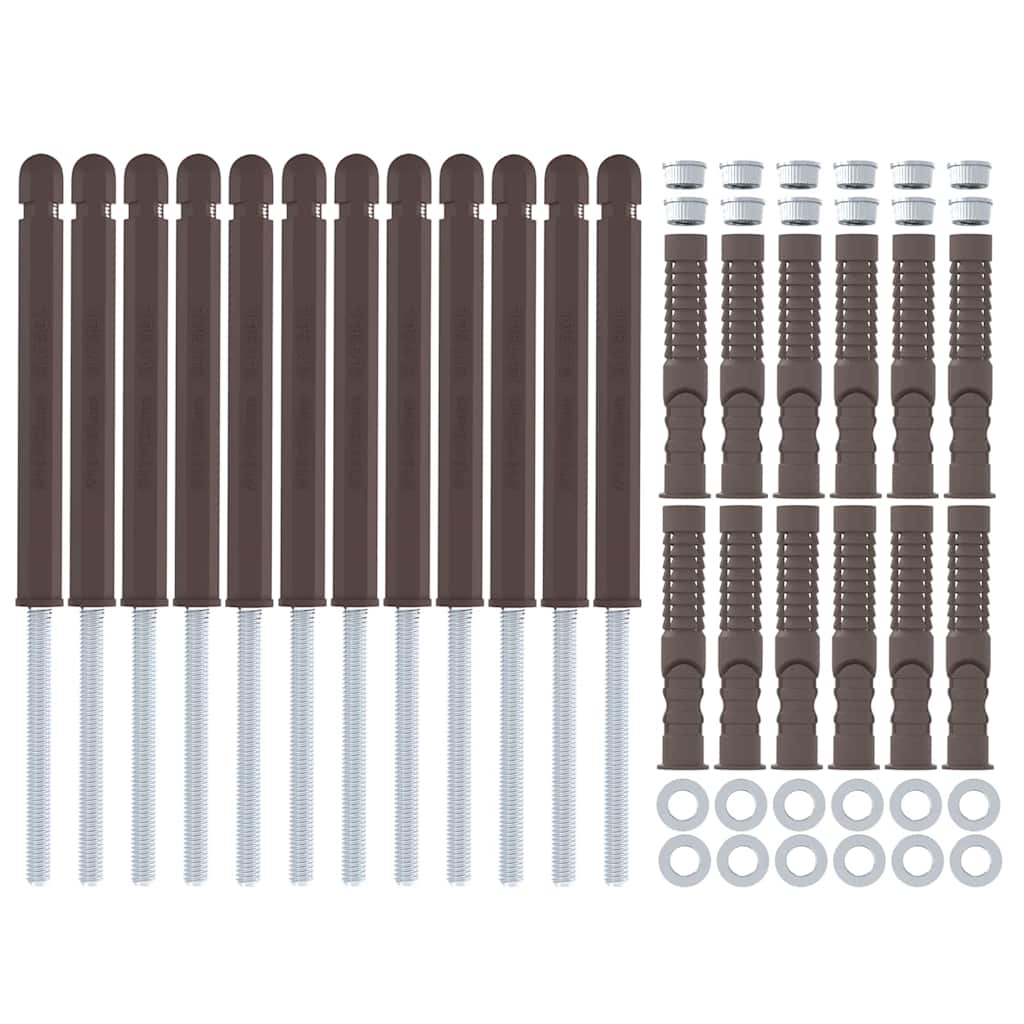 vidaXL Uchwyty do półek wiszących 12 pcs Beżowy Ø12 x 190 mm Stal