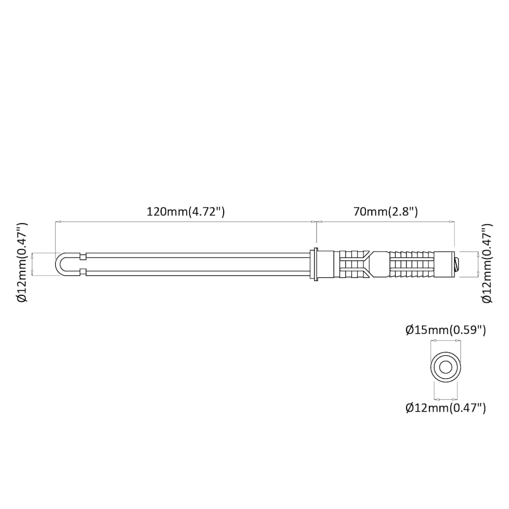 vidaXL Uchwyty do półek wiszących 12 pcs Beżowy Ø12 x 190 mm Stal