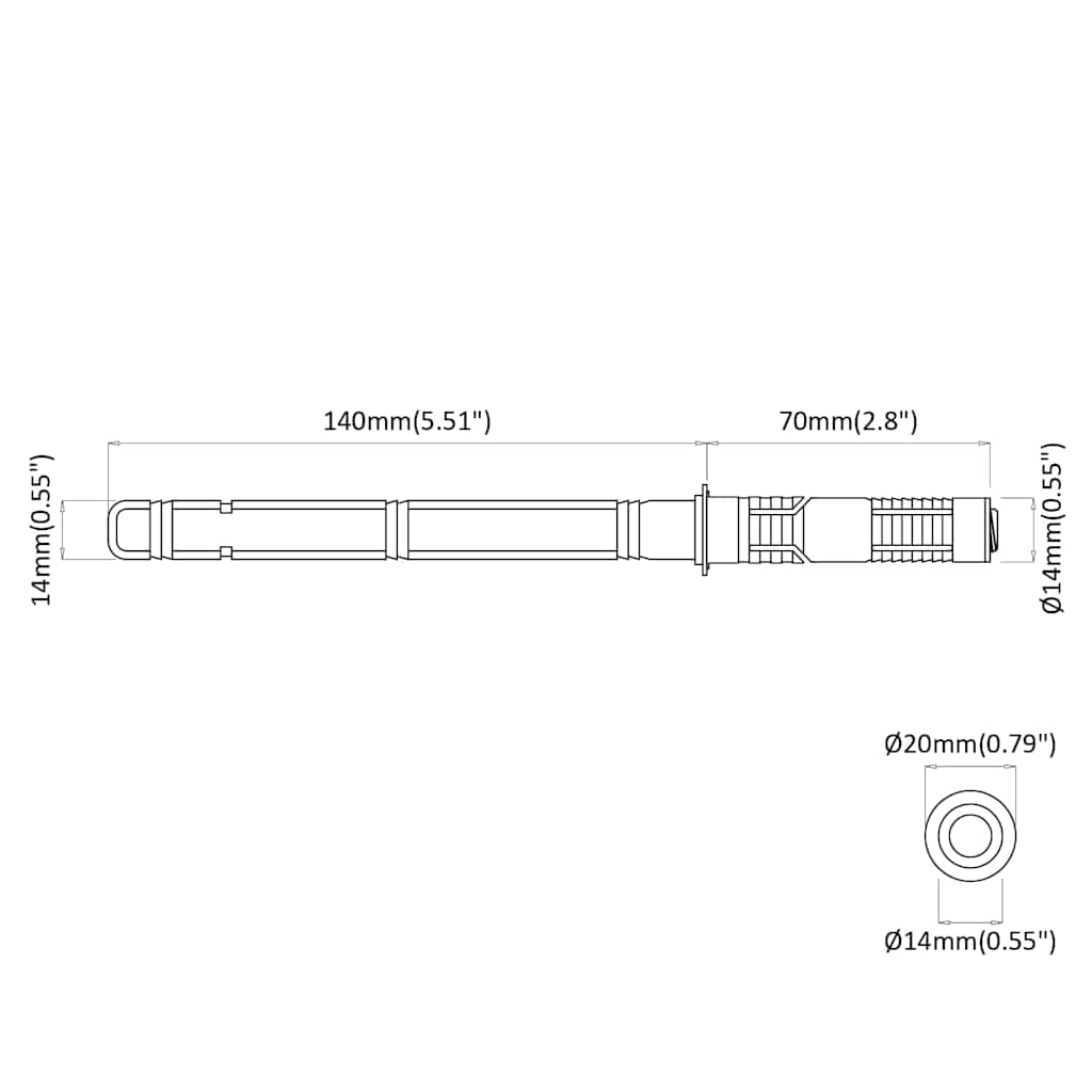vidaXL Uchwyty do półek wiszących 12 pcs Beżowy Ø14 x 210 mm Stal