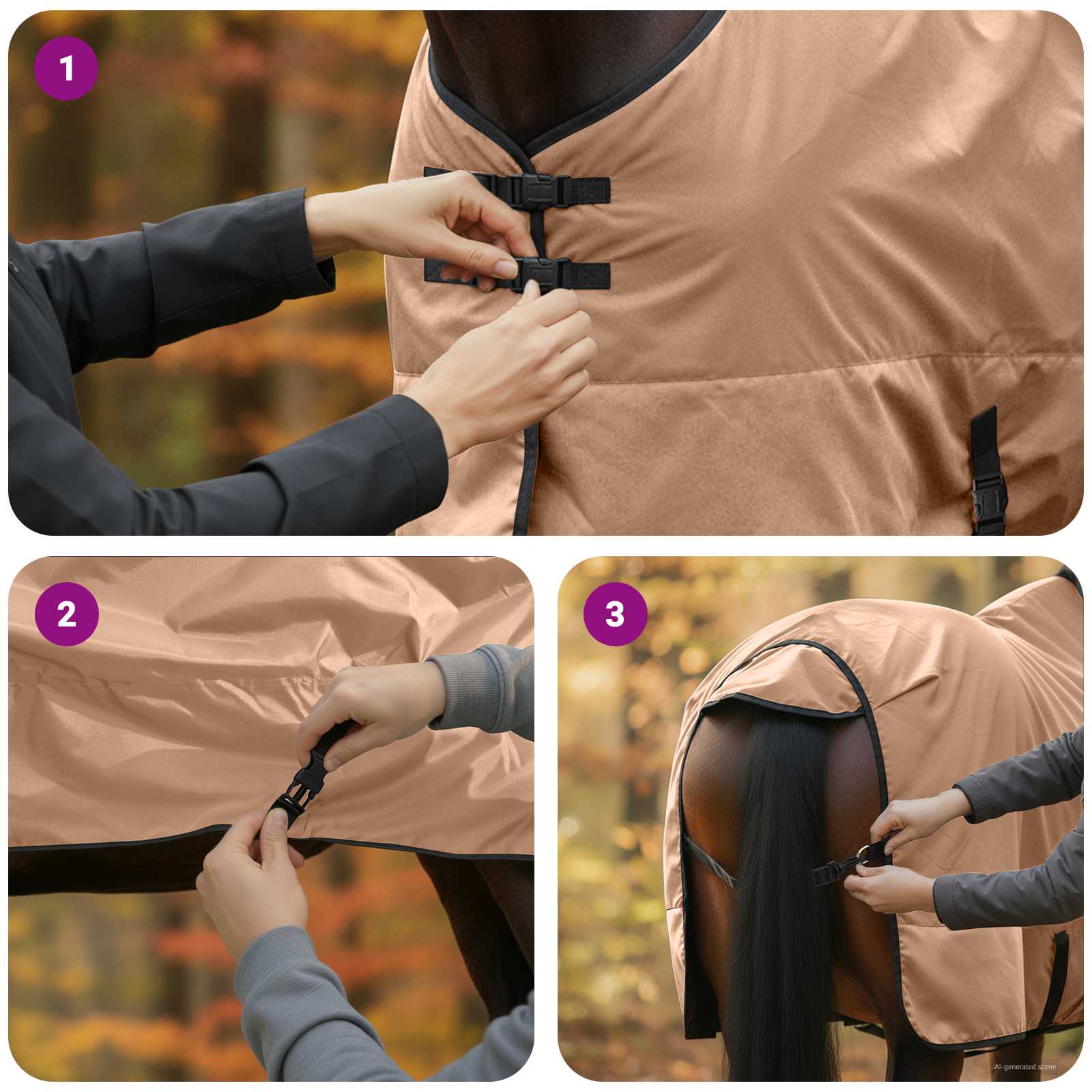 vidaXL Koc dla Koni Cappuccino 125 cm Poliester
