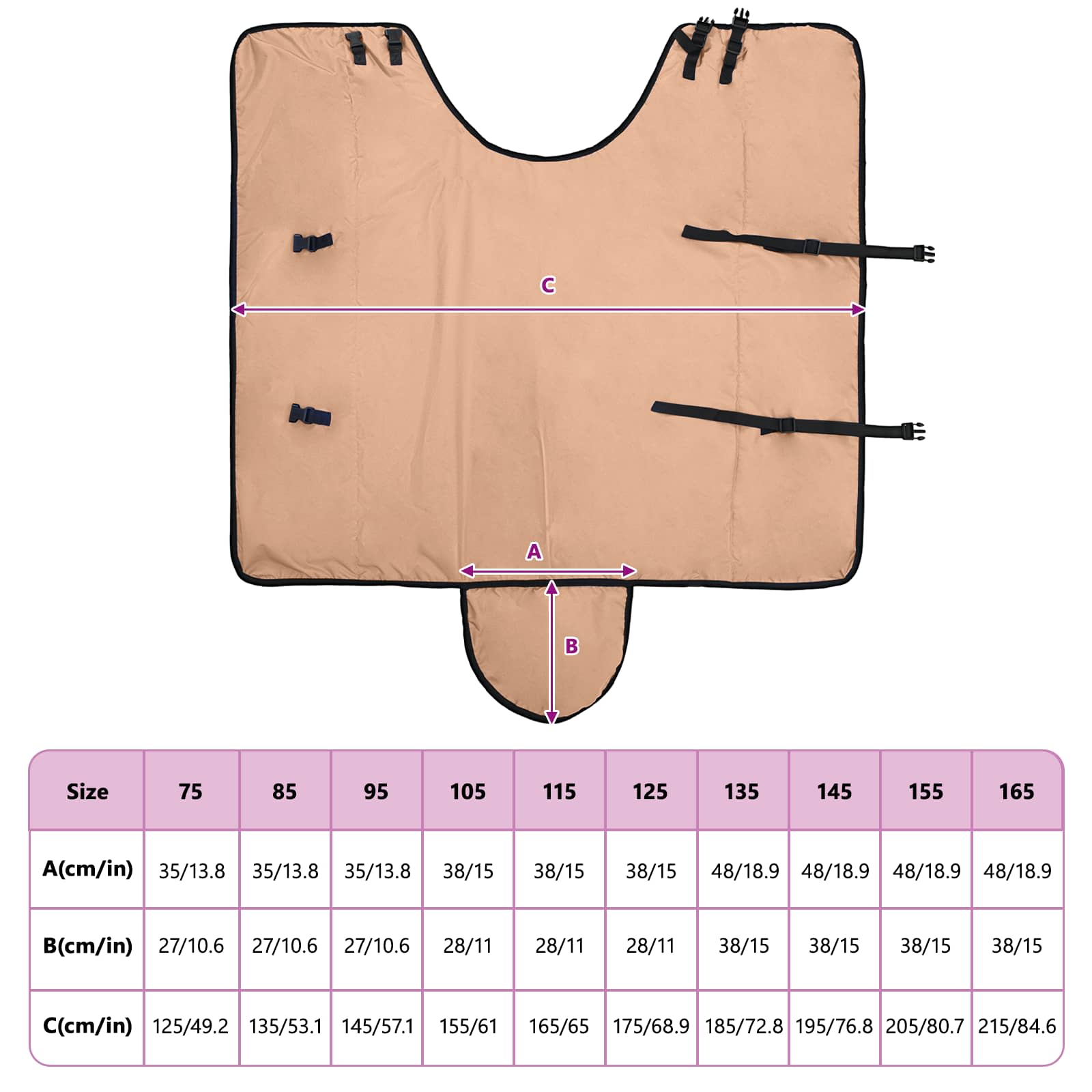 vidaXL Koc dla Koni Cappuccino 145 cm Poliester