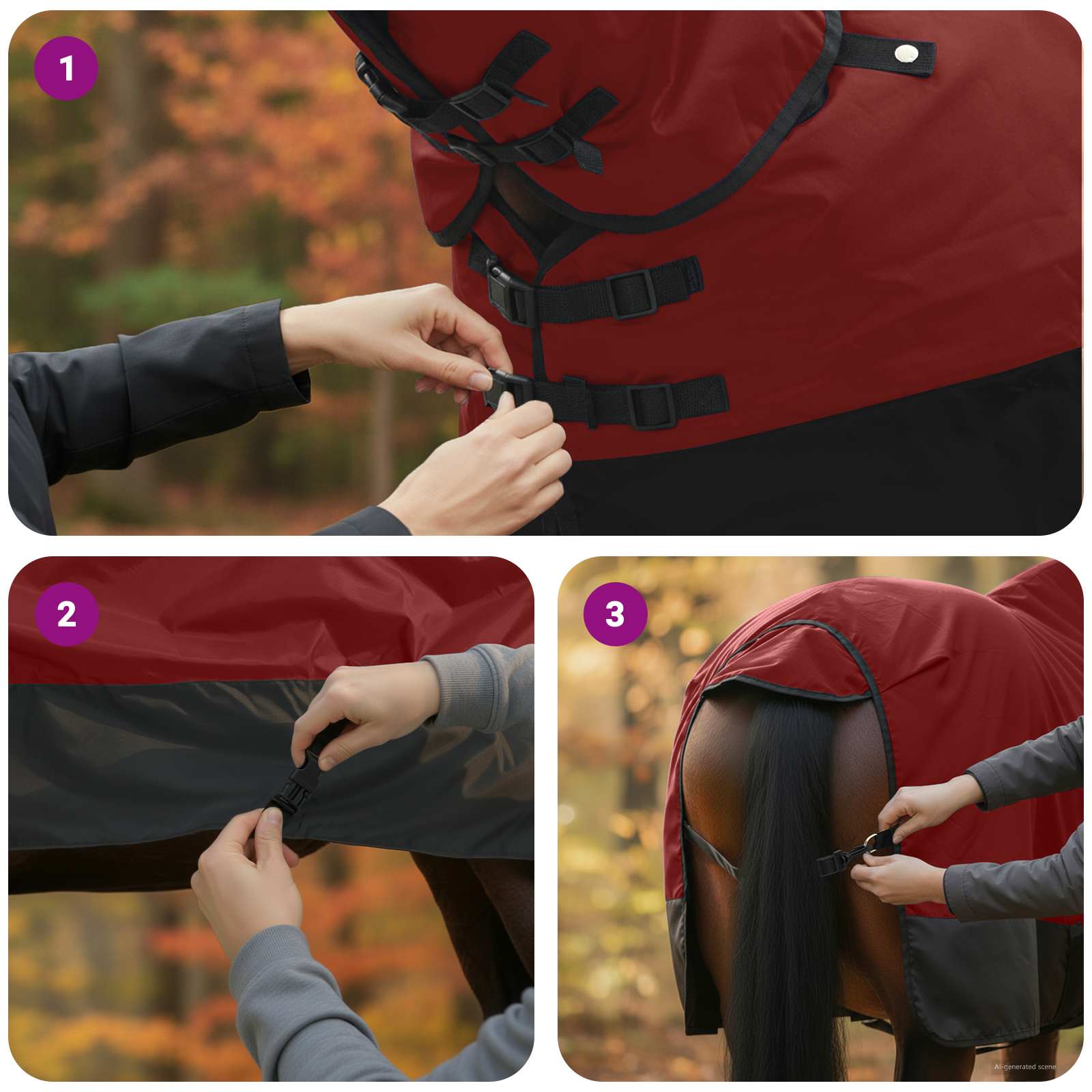 vidaXL Koc dla Koni Ciemna Zieleń i Czerń 75 cm Poliester