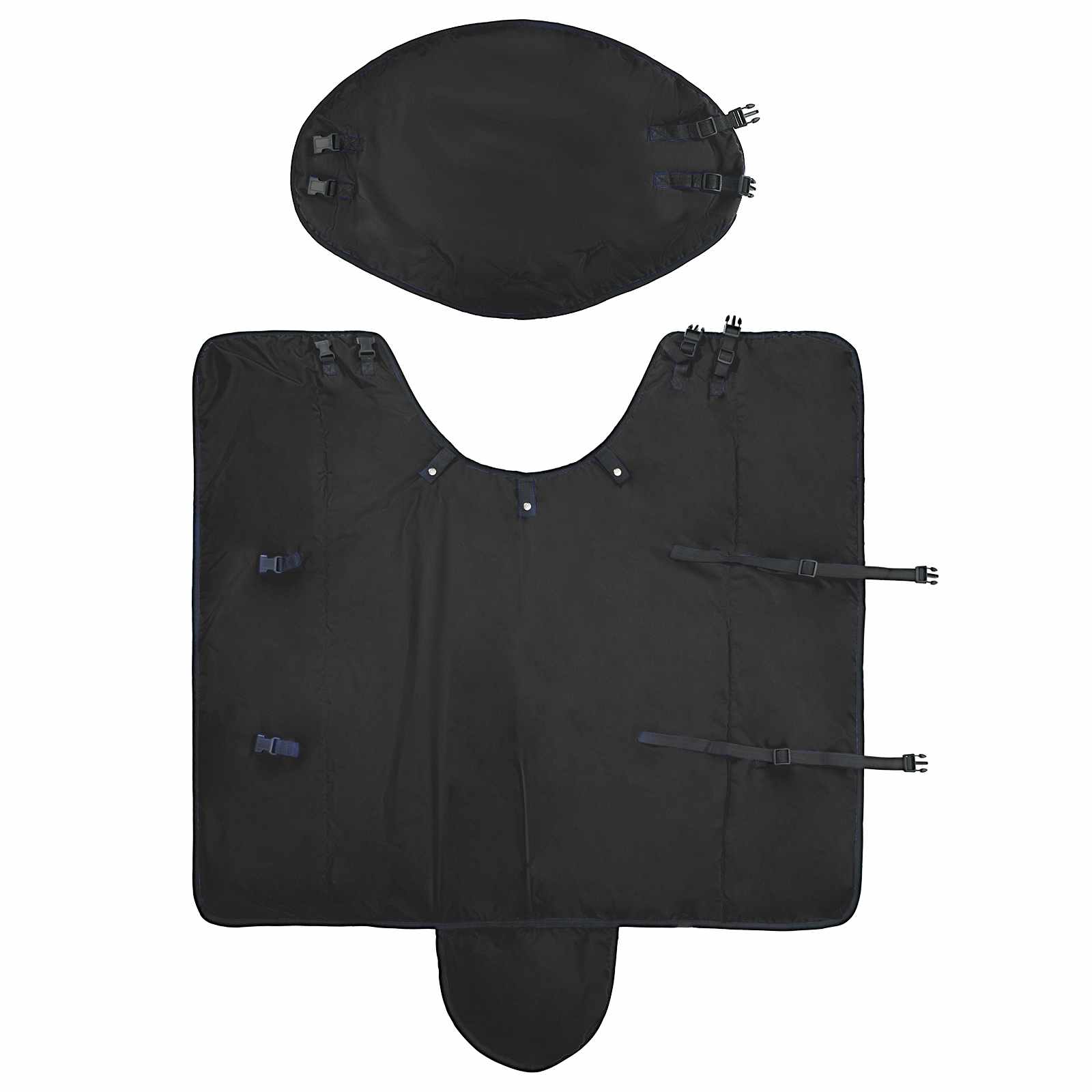 vidaXL Koc dla Koni Ciemna Zieleń i Czerń 125 cm Poliester