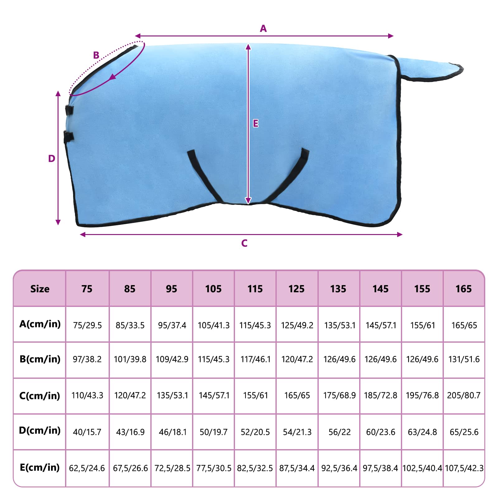 vidaXL Koc dla Koni Pełny Aqua 95 cm Poliester