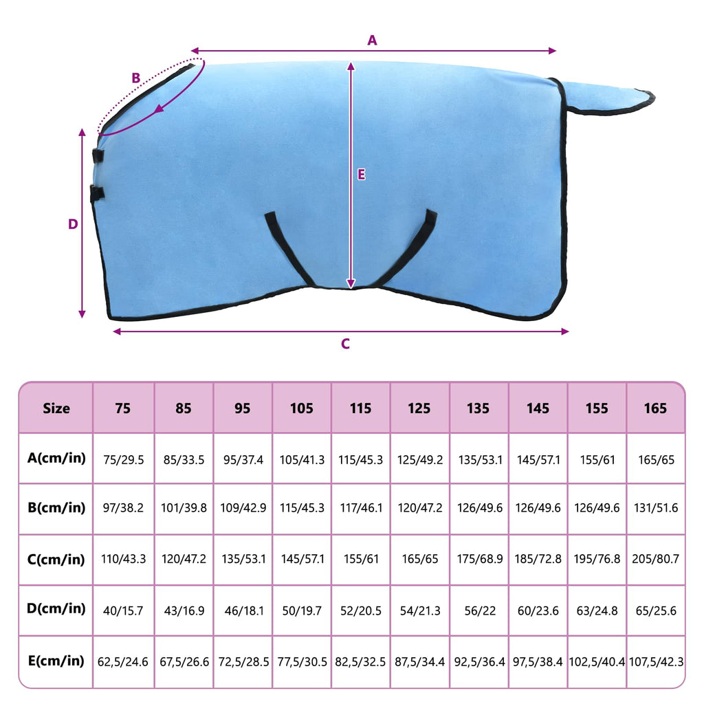 vidaXL Koc dla Koni Pełny Aqua 115 cm Poliester