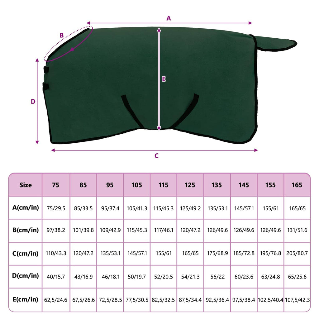 vidaXL Koc dla Koni Pełny ciemnozielony 105 cm Poliester
