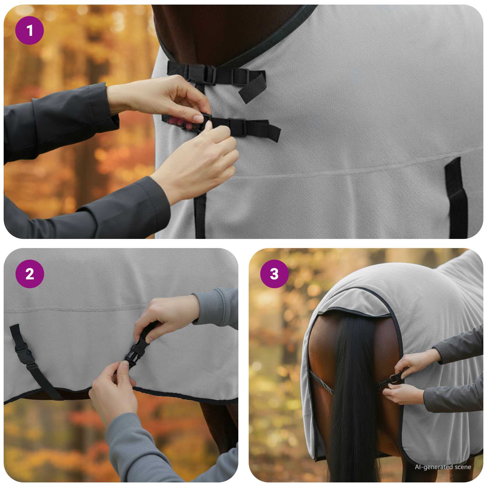 vidaXL Koc dla Koni Pełny jasnoszary i różowy 145 cm Poliester