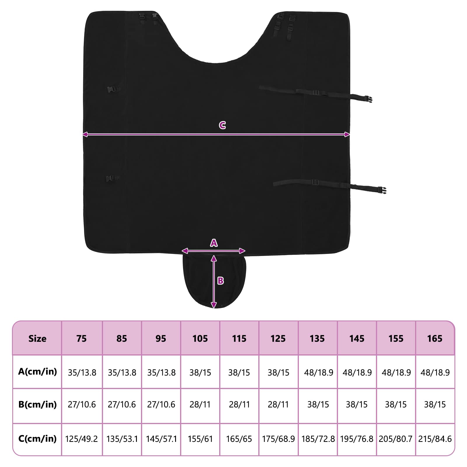 vidaXL Koc dla Koni Czarny 125 cm Poliester
