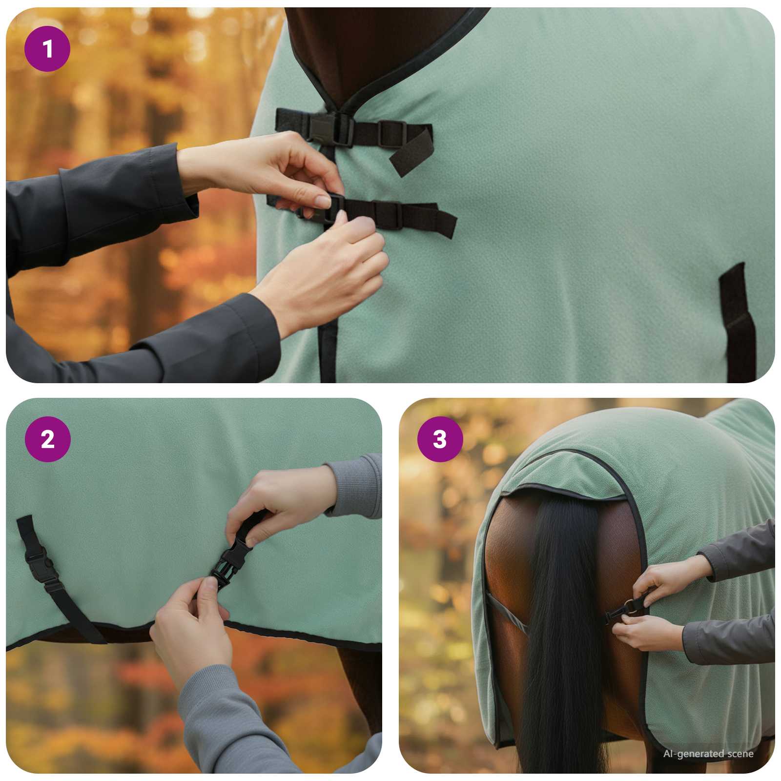 vidaXL Koc dla Koni Specjalna zieleń 95 cm Poliester