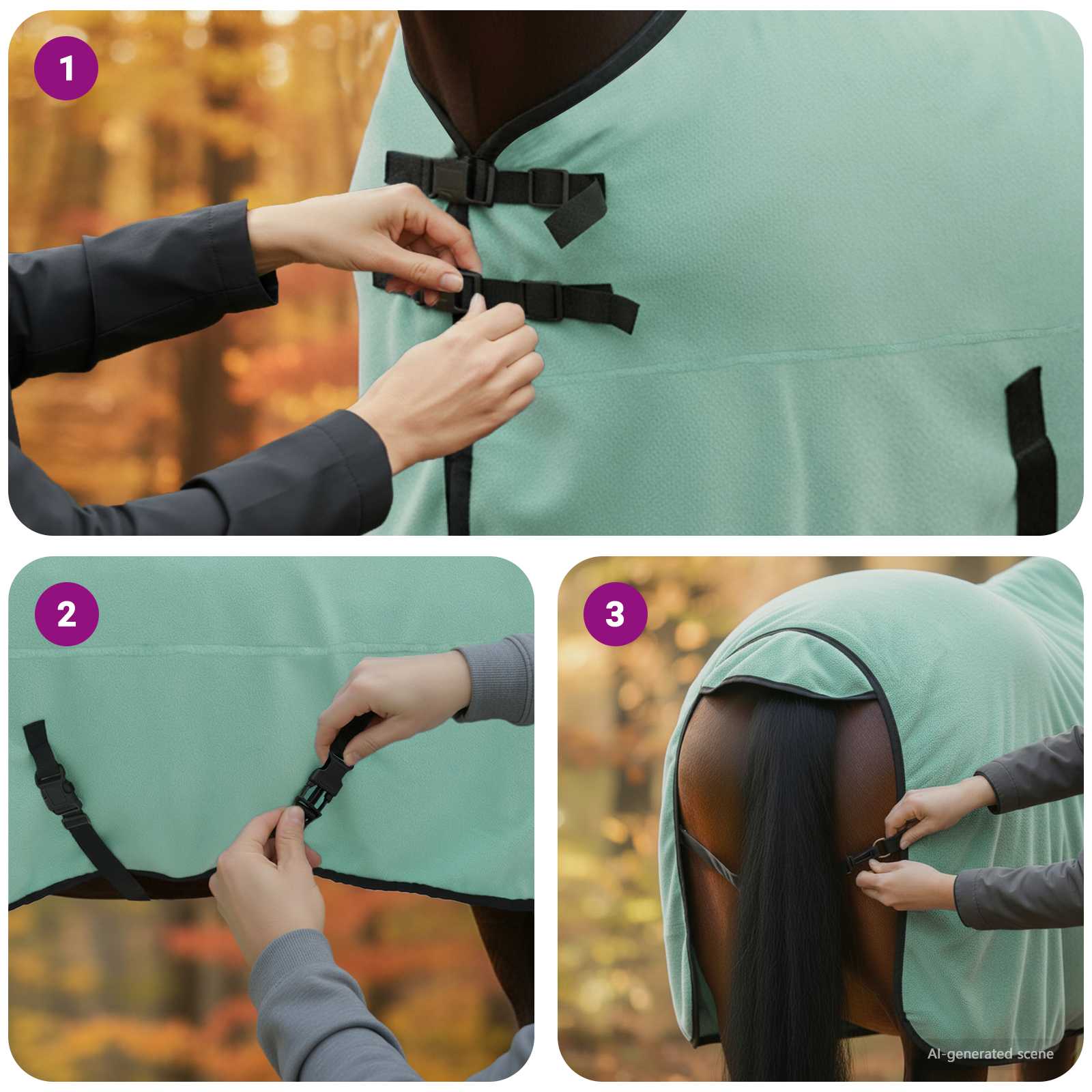 vidaXL Koc dla Koni Specjalna zieleń 135 cm Poliester