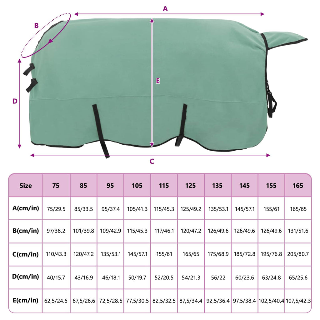vidaXL Koc dla Koni Specjalna zieleń 145 cm Poliester