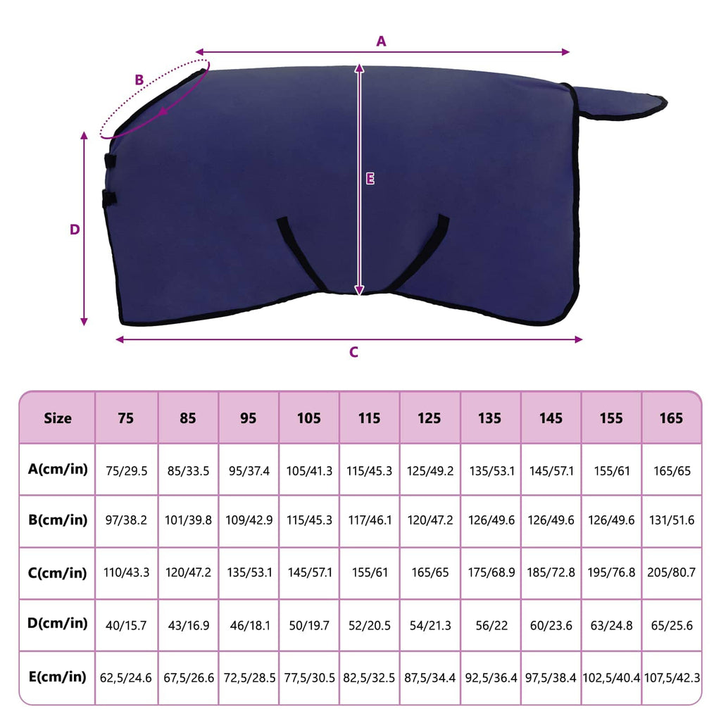 vidaXL Koc dla Koni Granatowy 75 cm Poliester