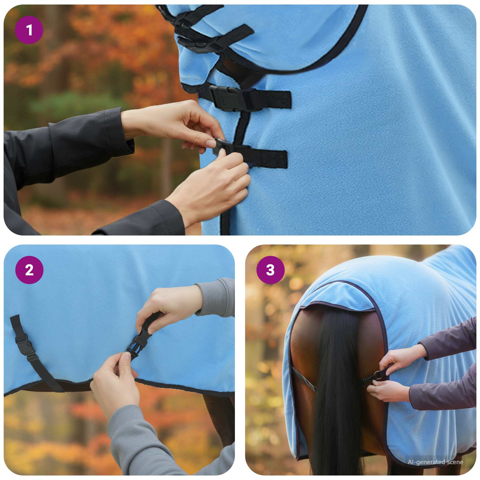 vidaXL Koc dla Koni Pełny Aqua 95 cm Poliester