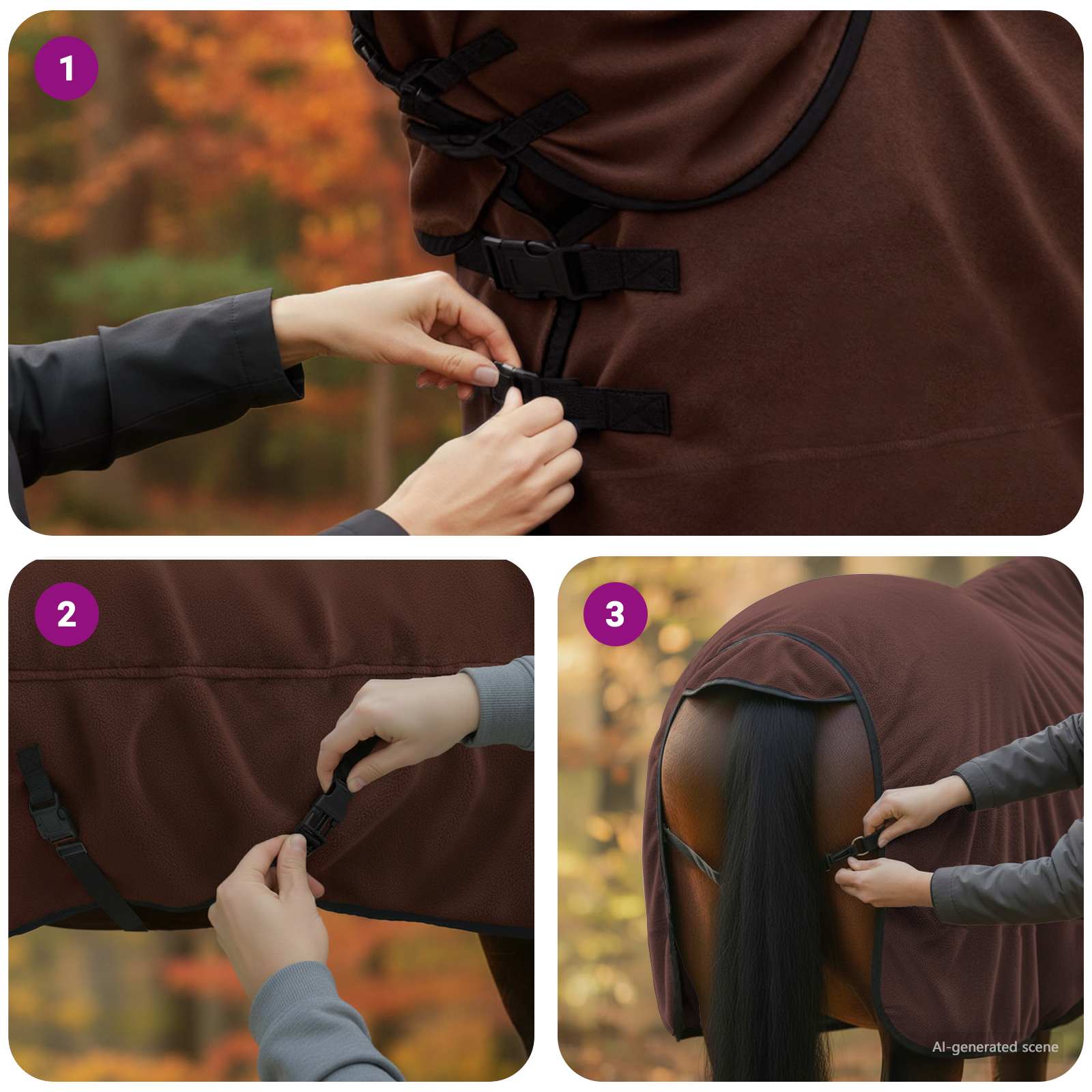 vidaXL Koc dla Koni Pełny Ciemny Brąz 155 cm Poliester
