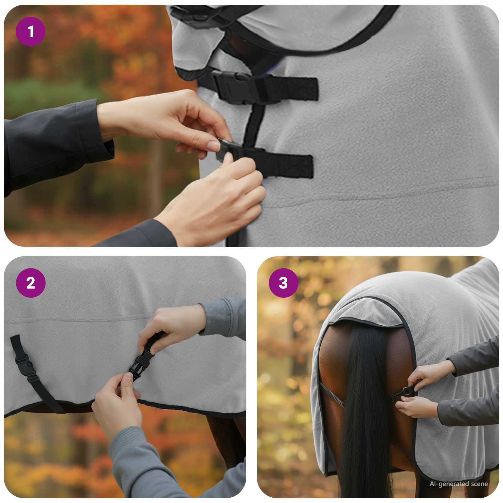 vidaXL Koc dla Koni Pełny jasnoszary i różowy 145 cm Poliester