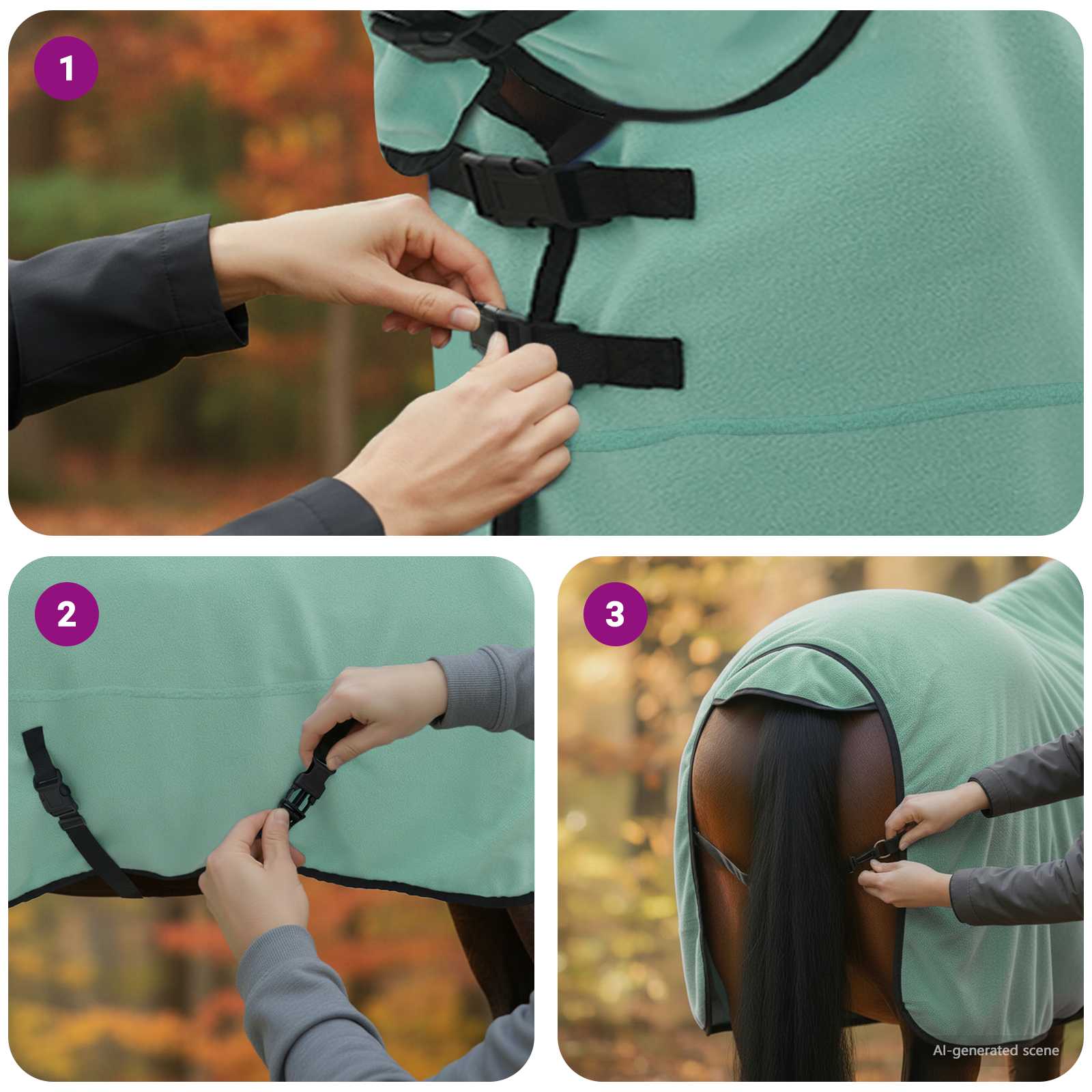 vidaXL Koc dla Koni Specjalna zieleń 125 cm Poliester